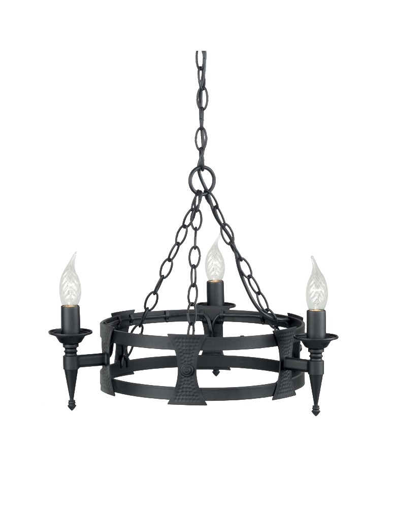 Żyrandole rustykalne - Elstead Lighting Interior Wisząca SAXON 3x60W E14 SAX3 BLK - produkt kolory-swiatla.pl 1