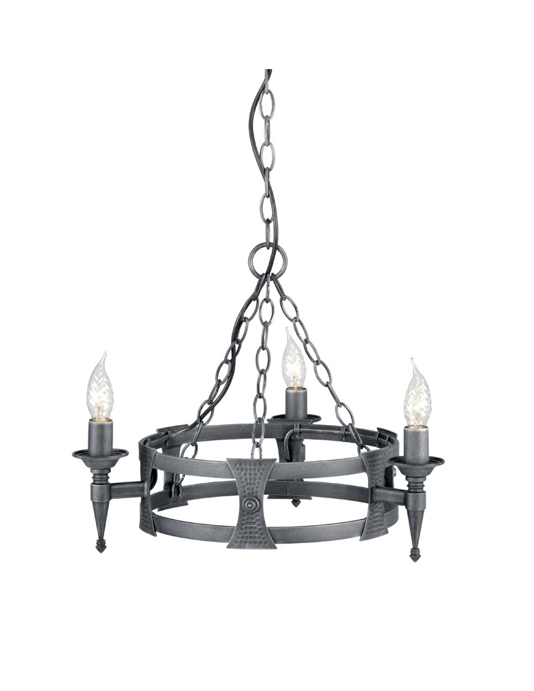 Żyrandole rustykalne - Elstead Lighting Interior Wisząca SAXON 3x60W E14 SAX3 BLK/SIL - produkt kolory-swiatla.pl 1