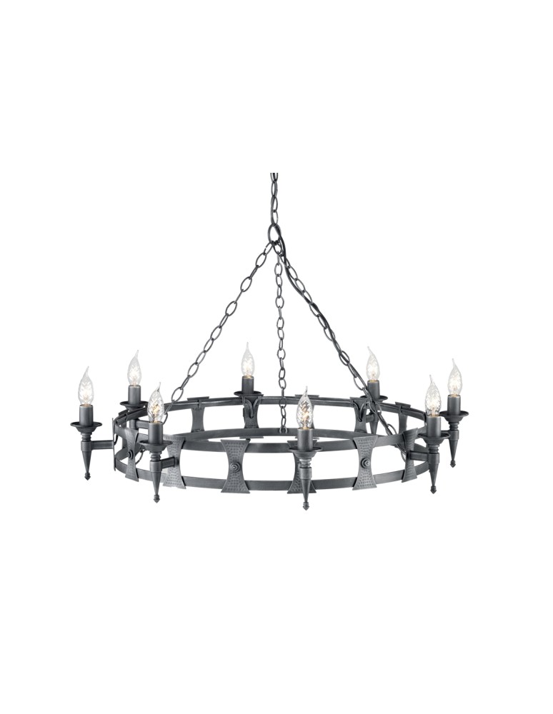 Żyrandole rustykalne - Elstead Lighting Interior Wisząca SAXON 8x60W E14 SAX8 BLK/SIL - produkt kolory-swiatla.pl 1