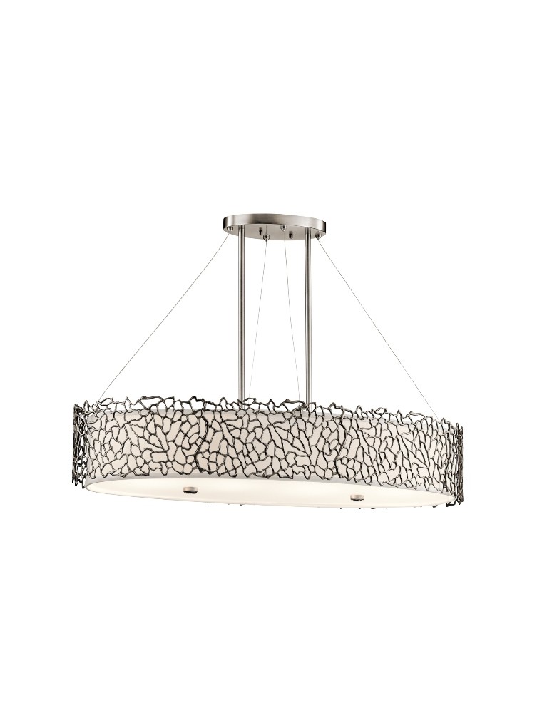 Lampy wiszące - Kichler CORAL OVAL 4x100W E27 Srebrny KL/SILCORAL/ISLE Wisząca - produkt kolory-swiatla.pl 1