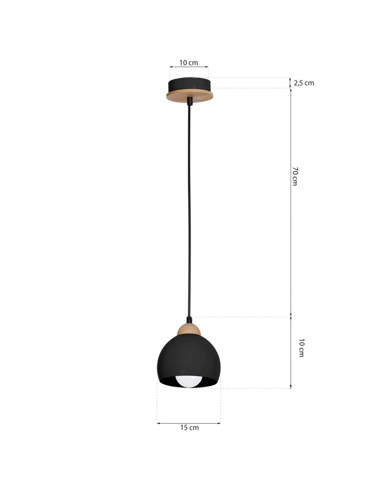 Milagro Lampa wisząca DAMA BLACK 1xE27 MLP6540 Milagro Lampa wisząca DAMA BLACK 1xE27 MLP6540