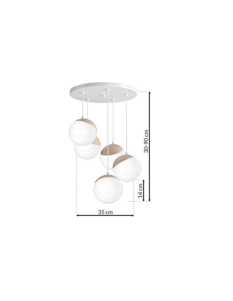 Milagro Lampa wisząca SFERA WOOD 5xE14 MLP5426 Milagro Lampa wisząca SFERA WOOD 5xE14 MLP5426