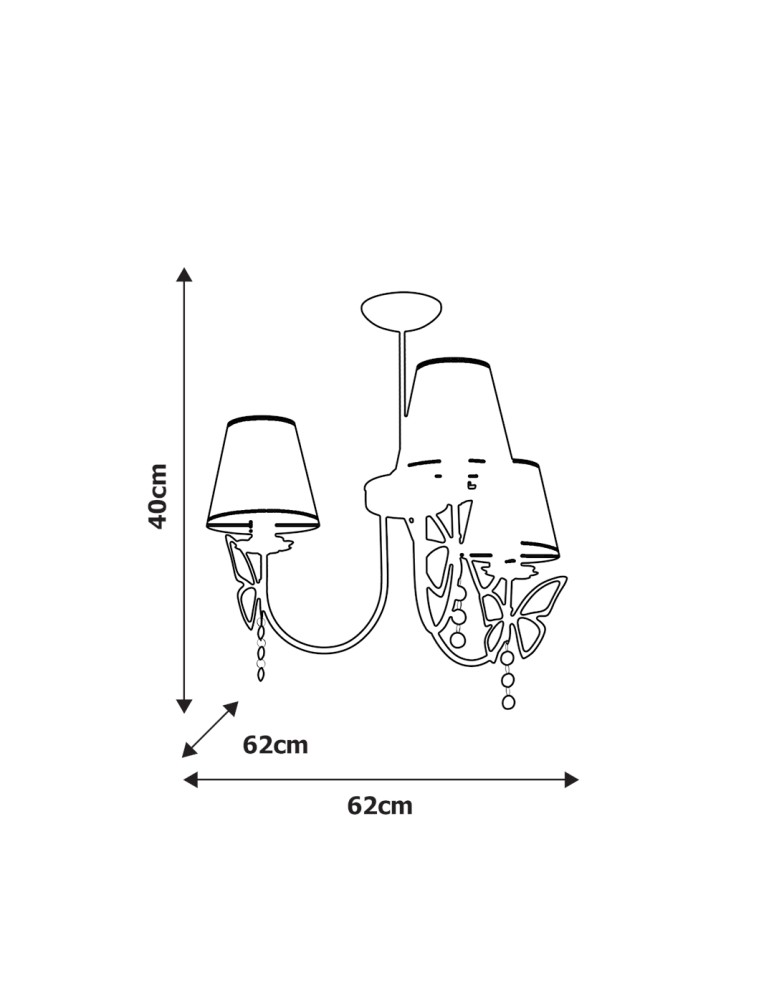 Lampy wiszące dziecięce - Milagro Żyrandol CHARLOTTE PINK 3xE14 MLP4216 - product kolory-swiatla.pl 2