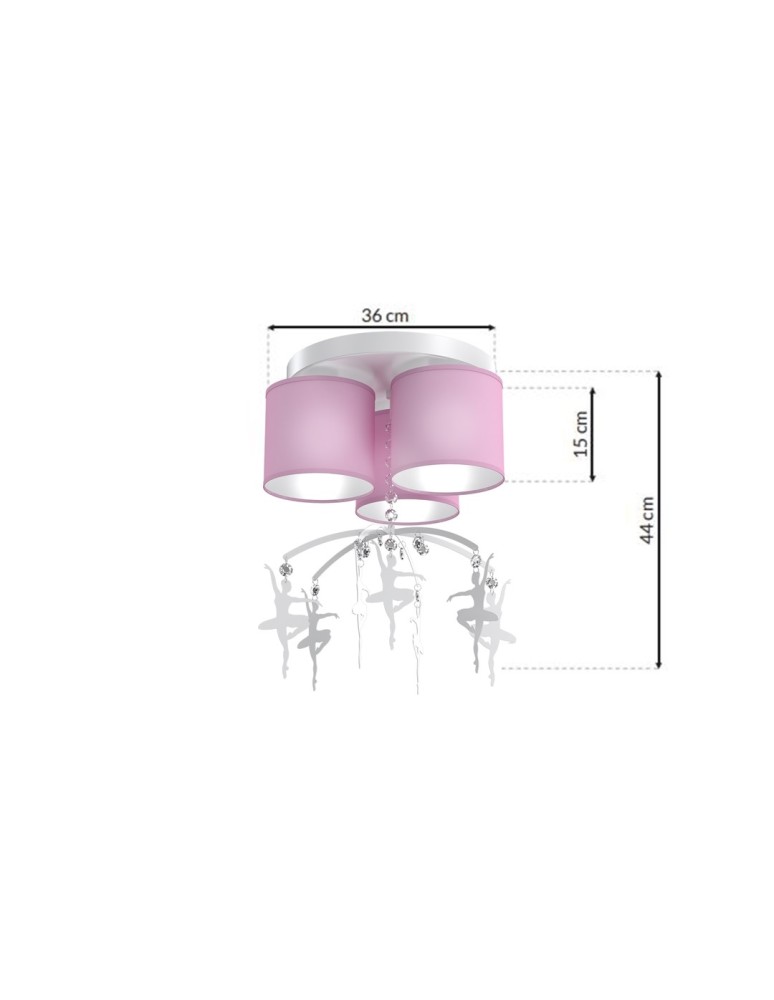 Milagro Lampa sufitowa BALETNICA PINK 3xE27 MLP4973