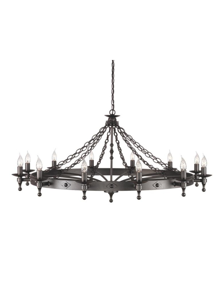 Żyrandole rustykalne - Elstead Lighting Interior Wisząca WARWICK 12x60W E14 WR12 GRAPHITE - produkt kolory-swiatla.pl 1