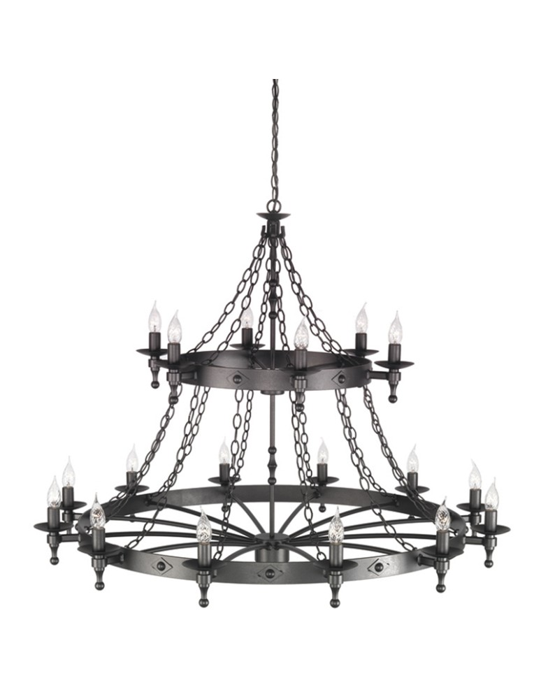Żyrandole rustykalne - Elstead Lighting Interior Wisząca WARWICK 18x60W E14 WR18 GRAPHITE - produkt kolory-swiatla.pl 1