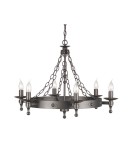 Żyrandole rustykalne - Elstead Lighting Interior Wisząca WARWICK 6x60W E14 WR6 GRAPHITE - product 1