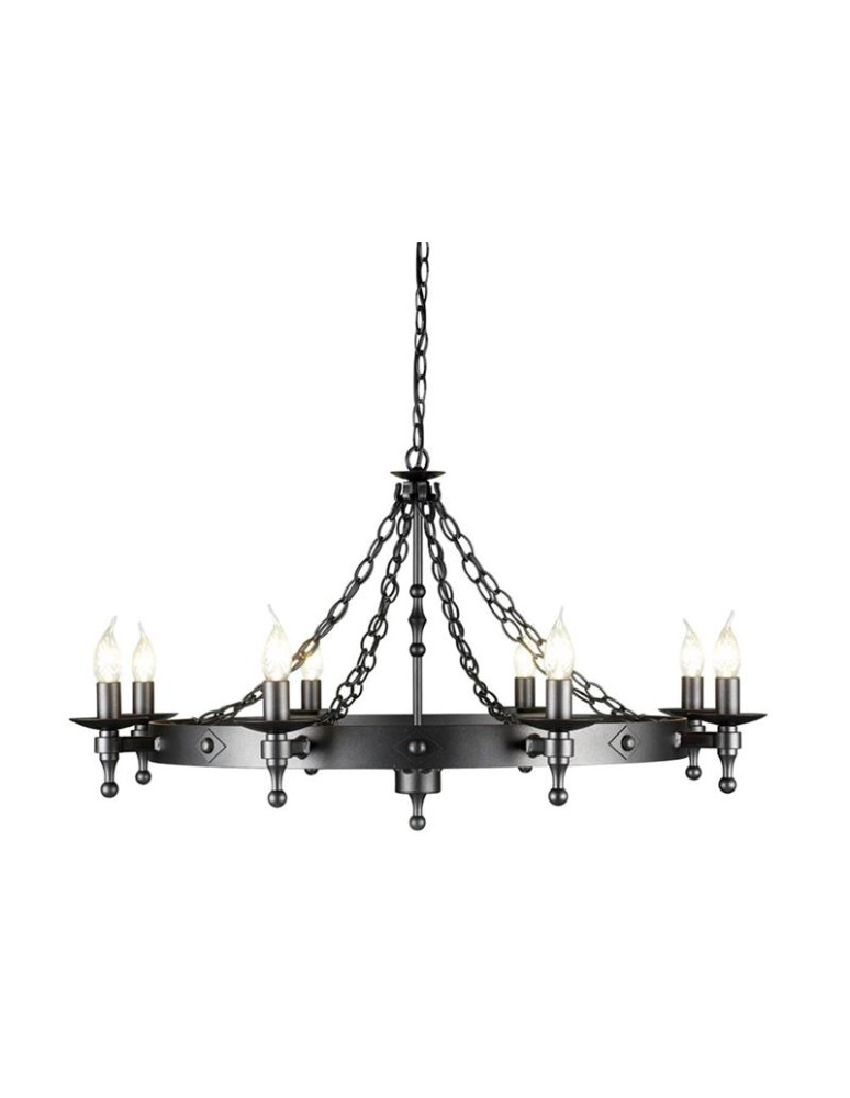Żyrandole rustykalne - Elstead Lighting Interior Wisząca WARWICK 8x60W E14 WR8 GRAPHITE - produkt kolory-swiatla.pl 1