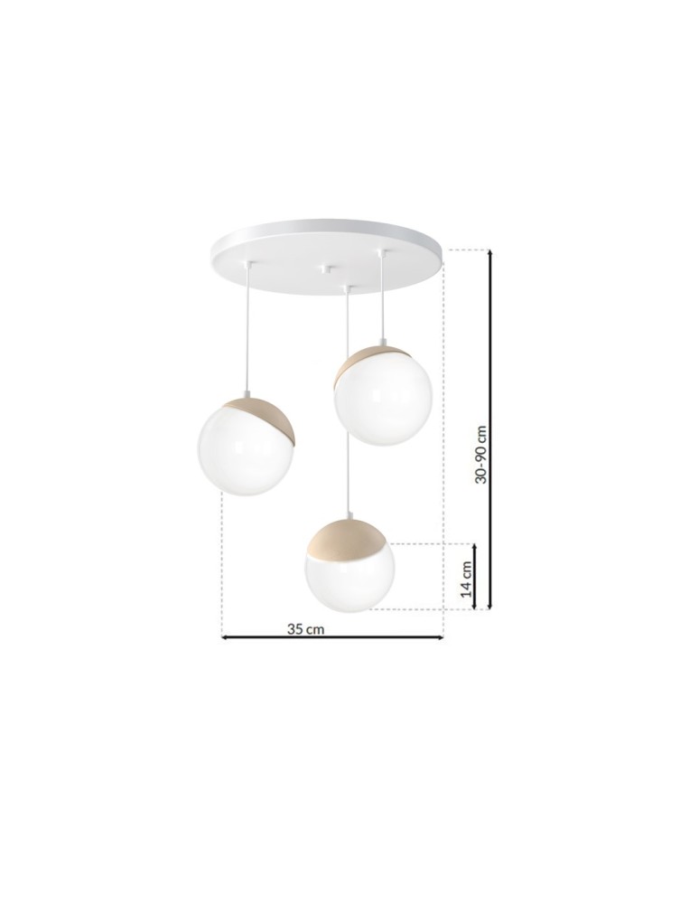 Milagro Lampa wisząca SFERA WOOD 3xE14 MLP5425 Milagro Lampa wisząca SFERA WOOD 3xE14 MLP5425