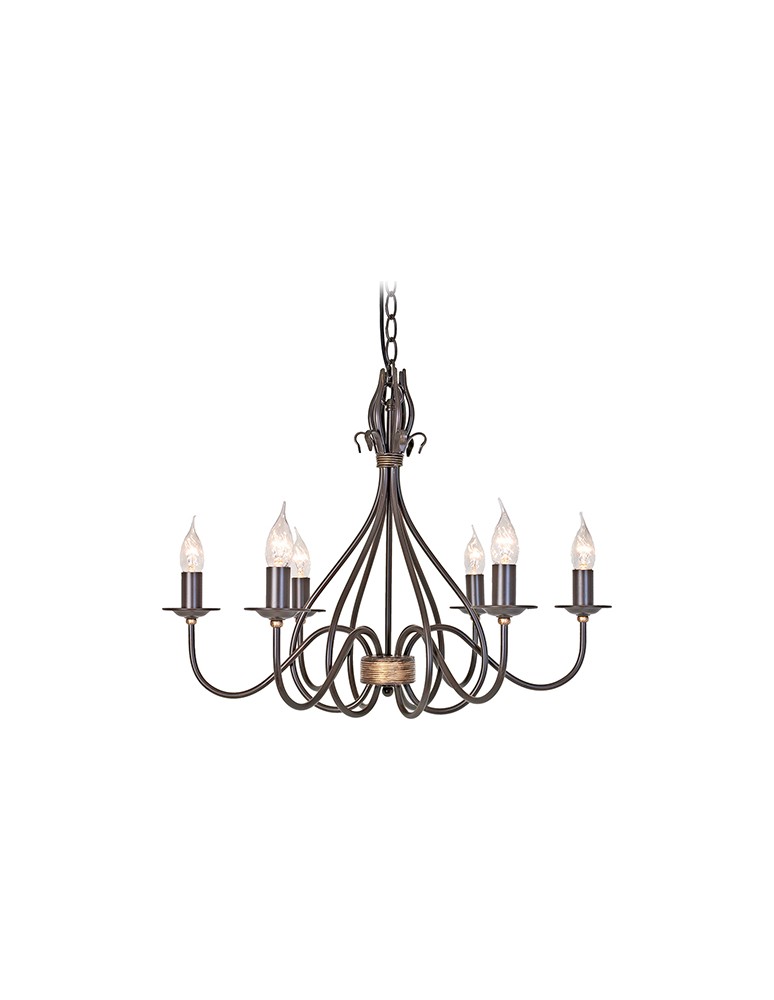 Żyrandole rustykalne - Elstead Lighting Interior Wisząca WINDEMERE 6x60W E14 WM6 - produkt kolory-swiatla.pl 1