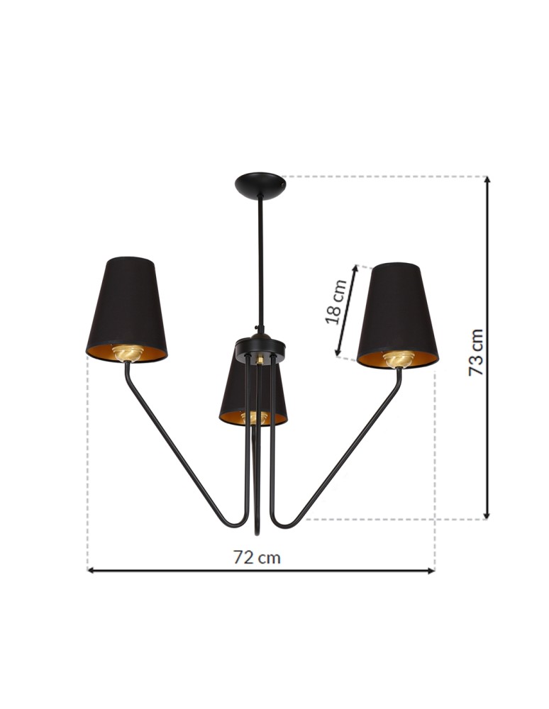 Milagro Żyrandol VICTORIA BLACK 3xE27 MLP4912 Milagro Żyrandol VICTORIA BLACK 3xE27 MLP4912