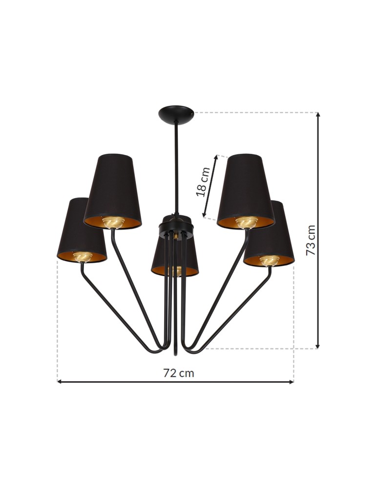 Milagro Żyrandol VICTORIA BLACK 5xE27 MLP4913 Milagro Żyrandol VICTORIA BLACK 5xE27 MLP4913
