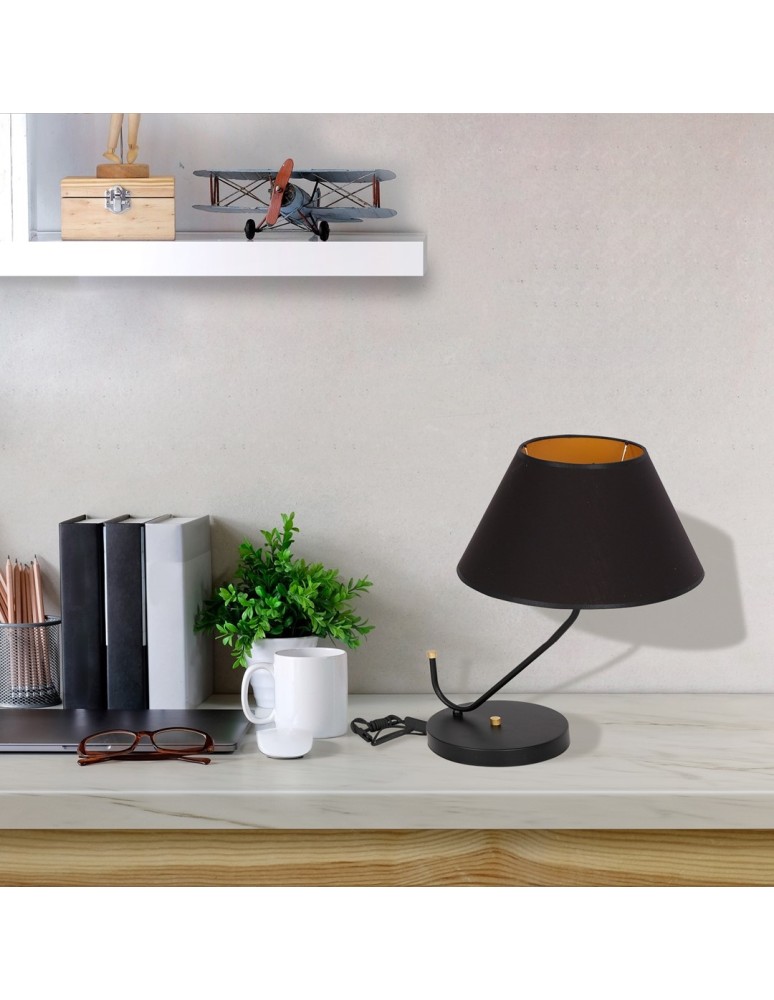 Lampy stołowe z abażurem - Milagro Lampa stołowa VICTORIA BLACK 1xE27 MLP4914 - product kolory-swiatla.pl 2