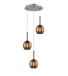 Lampy wiszące potrójne - Zuma Line MONIC 3x40W E14 230V Miedź MD1629-3B Wisząca - product 1