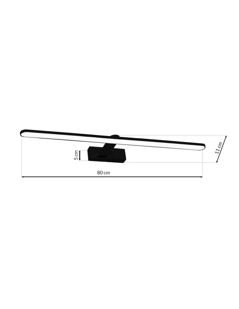 Milagro Kinkiet SPLASH BLACK 80cm 16W LED ML5723 Milagro Kinkiet SPLASH BLACK 80cm 16W LED ML5723