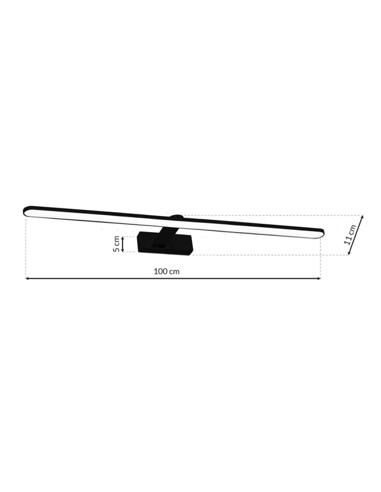 Milagro Kinkiet SPLASH BLACK 100cm 21W LED ML5725
