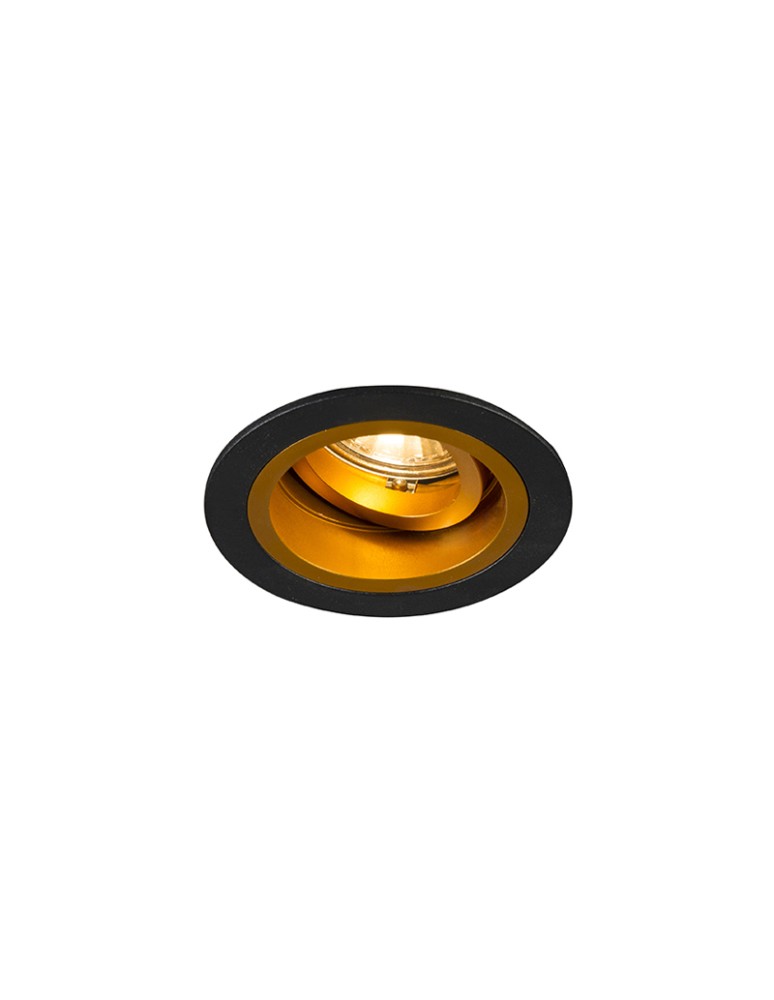 Lampy podtynkowe okrągłe - Zuma Line CHUCK DL ROUND 1x50W GU10 Czarny-Złoty 230V 92702 Wpust - produkt kolory-swiatla.pl 1