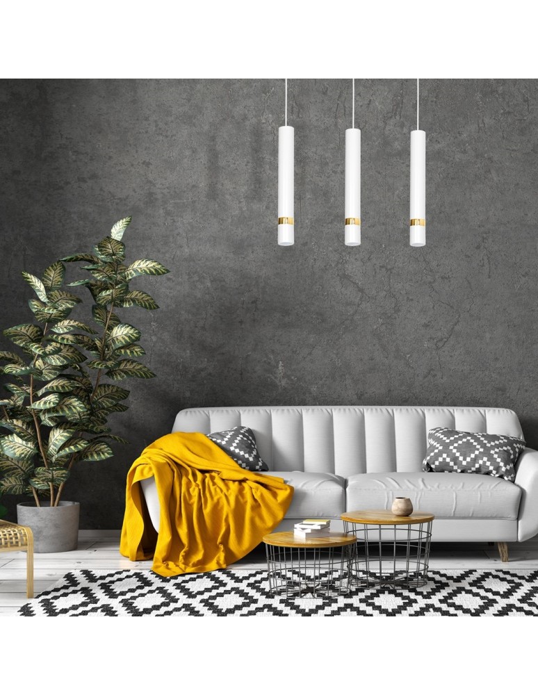 Milagro Lampa wisząca JOKER WHITE/GOLD 3xGU10 MLP6082 Milagro Lampa wisząca JOKER WHITE/GOLD 3xGU10 MLP6082