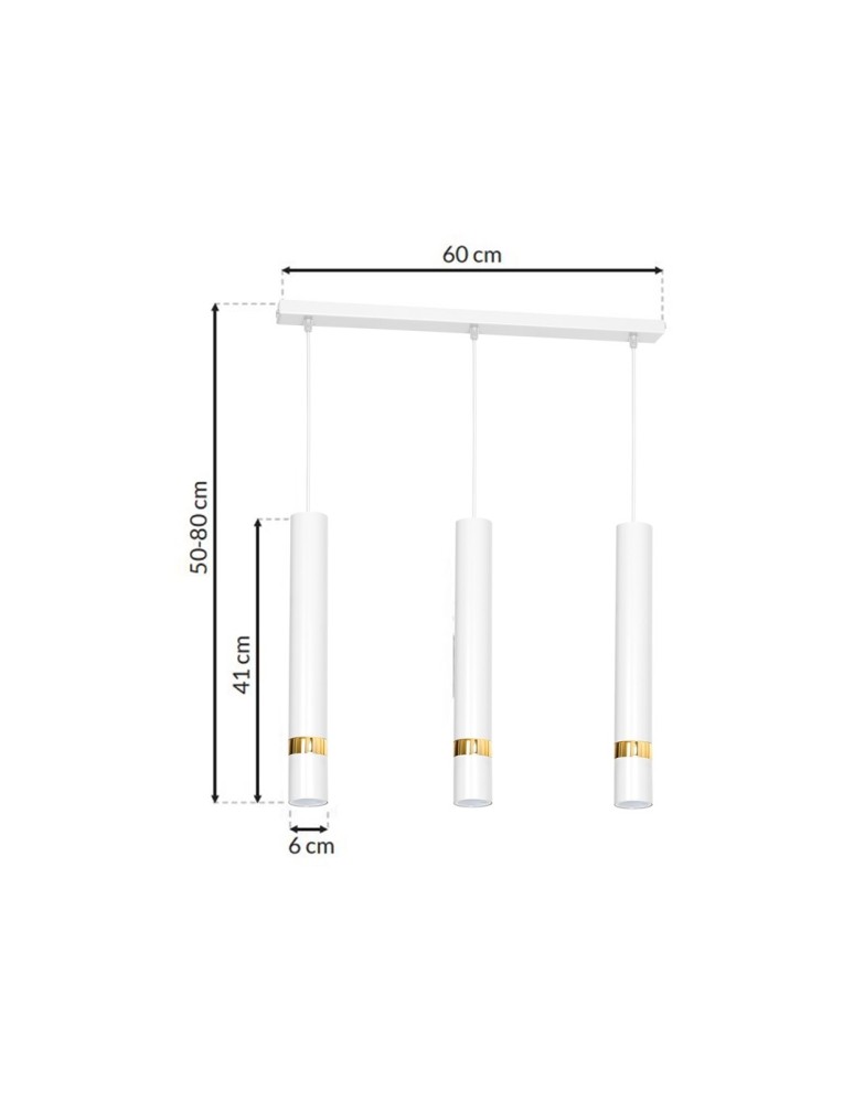 Milagro Lampa wisząca JOKER WHITE/GOLD 3xGU10 MLP6082 Milagro Lampa wisząca JOKER WHITE/GOLD 3xGU10 MLP6082