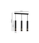 Milagro Lampa wisząca JOKER BLACK/GOLD 3xGU10 MLP6080 Milagro Lampa wisząca JOKER BLACK/GOLD 3xGU10 MLP6080