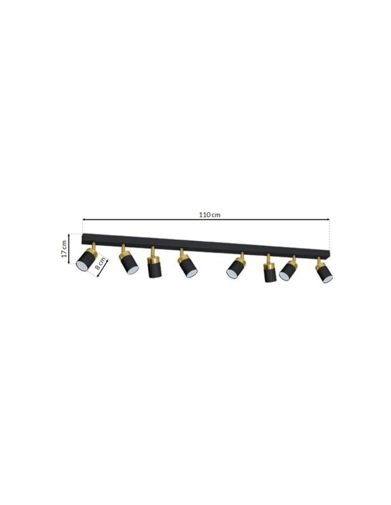 Milagro Lampa sufitowa JOKER BLACK/GOLD 8xGU10 MLP6127 Milagro Lampa sufitowa JOKER BLACK/GOLD 8xGU10 MLP6127