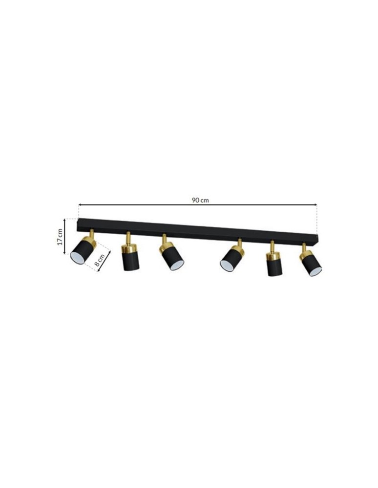 Milagro Lampa sufitowa JOKER BLACK/GOLD 6xGU10 MLP6126 Milagro Lampa sufitowa JOKER BLACK/GOLD 6xGU10 MLP6126