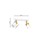 Lampy sufitowe regulowane - spoty - Milagro Lampa sufitowa JOKER WHITE/GOLD 2xGU10 MLP6129 - product 7