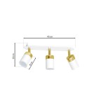 Lampy sufitowe regulowane - spoty - Milagro Lampa sufitowa JOKER WHITE/GOLD 3xGU10 MLP6130 - product 7