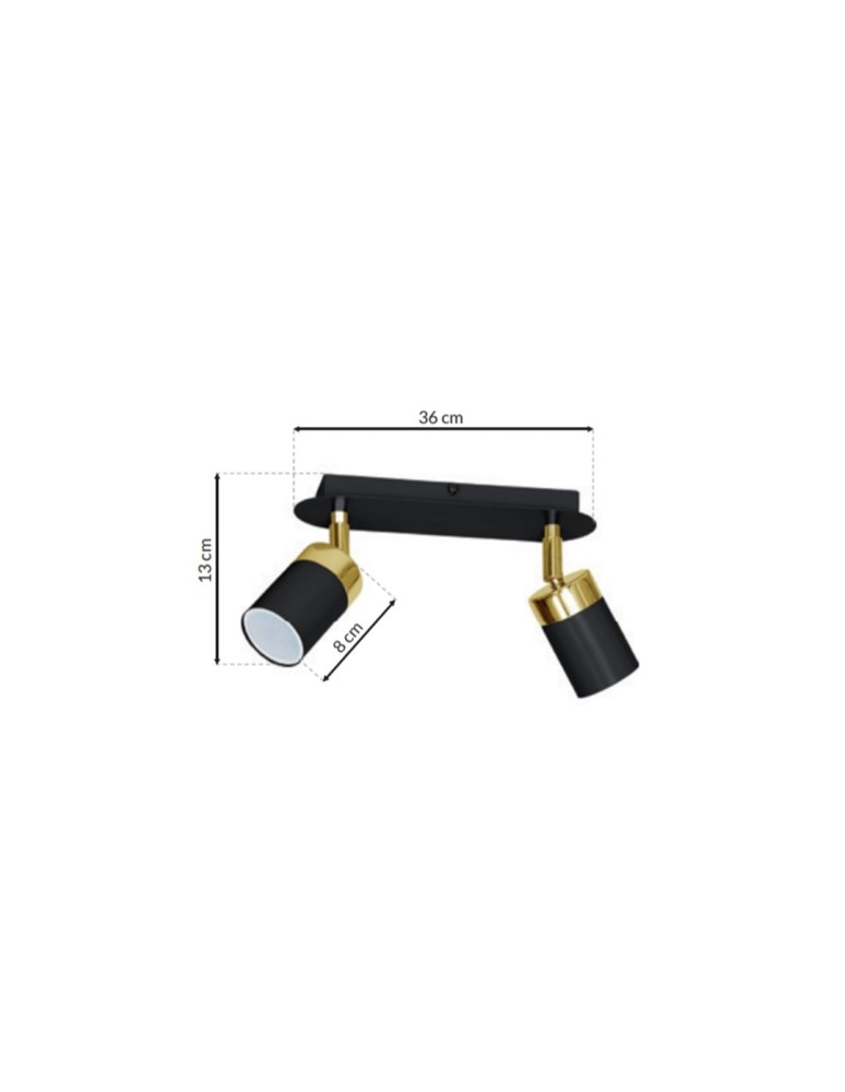 Milagro Lampa sufitowa JOKER BLACK/GOLD 2xGU10 MLP6124 Milagro Lampa sufitowa JOKER BLACK/GOLD 2xGU10 MLP6124