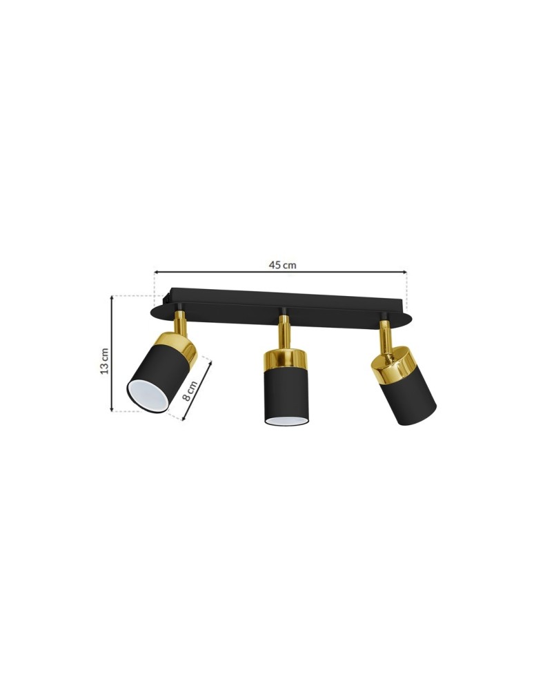 Milagro Lampa sufitowa JOKER BLACK/GOLD 3xGU10 MLP6125 Milagro Lampa sufitowa JOKER BLACK/GOLD 3xGU10 MLP6125