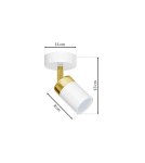 Lampy sufitowe regulowane - spoty - Milagro Kinkiet JOKER WHITE/GOLD 1xGU10 MLP6128 - product 7