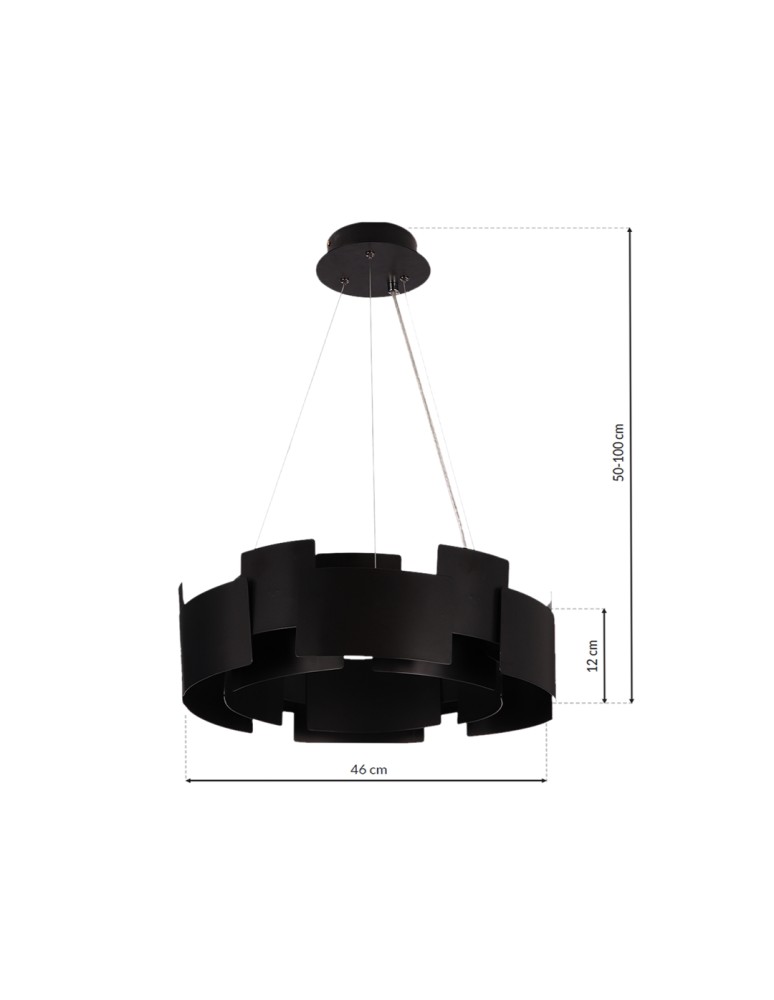Milagro Lampa wisząca TORINO BLACK 24W LED ML6141 Milagro Lampa wisząca TORINO BLACK 24W LED ML6141