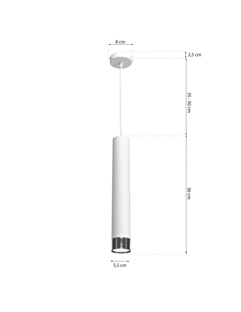 Milagro Lampa wisząca DANI WHITE/CHROME 1xGU10 MLP6227 Milagro Lampa wisząca DANI WHITE/CHROME 1xGU10 MLP6227
