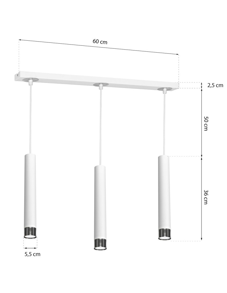 Milagro Lampa wisząca DANI WHITE/CHROME 3xGU10 MLP6228 Milagro Lampa wisząca DANI WHITE/CHROME 3xGU10 MLP6228