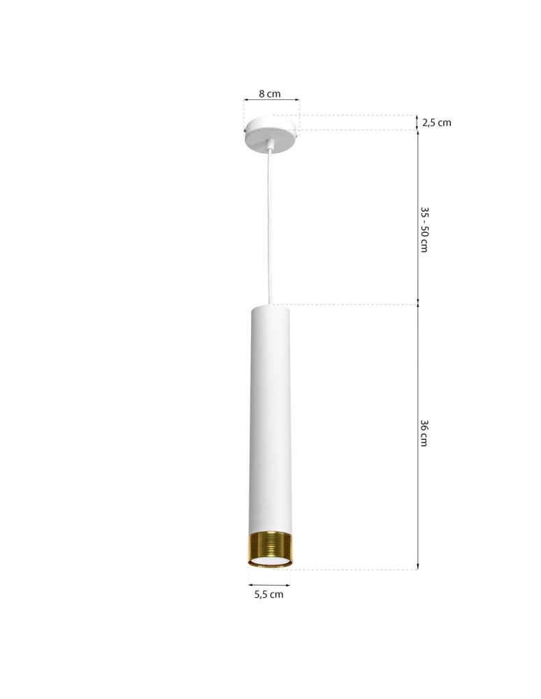 Milagro Lampa wisząca DANI WHITE/GOLD 1xGU10 MLP6235 Milagro Lampa wisząca DANI WHITE/GOLD 1xGU10 MLP6235
