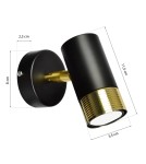 Milagro Kinkiet DANI BLACK/GOLD 1xGU10 MLP6237 Milagro Kinkiet DANI BLACK/GOLD 1xGU10 MLP6237