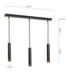 Milagro Lampa wisząca DANI BLACK/GOLD 3xGU10 MLP6240 Milagro Lampa wisząca DANI BLACK/GOLD 3xGU10 MLP6240