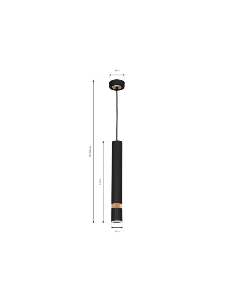 Milagro Lampa wisząca JOKER BLACK/WOOD 1xGU10 MLP6305 Milagro Lampa wisząca JOKER BLACK/WOOD 1xGU10 MLP6305