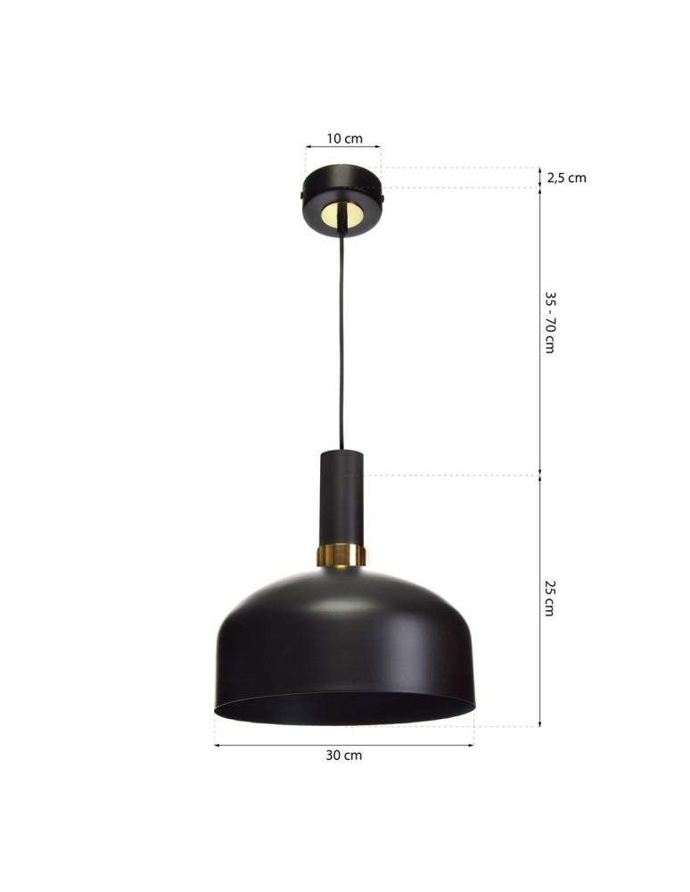 Milagro Lampa wisząca MALMO BLACK/GOLD 1xE27 MLP6198 Milagro Lampa wisząca MALMO BLACK/GOLD 1xE27 MLP6198