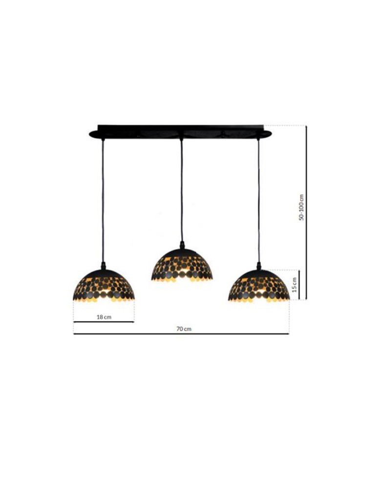 Milagro Lampa wisząca LISA BLACK 3xE27 ML6136 Milagro Lampa wisząca LISA BLACK 3xE27 ML6136