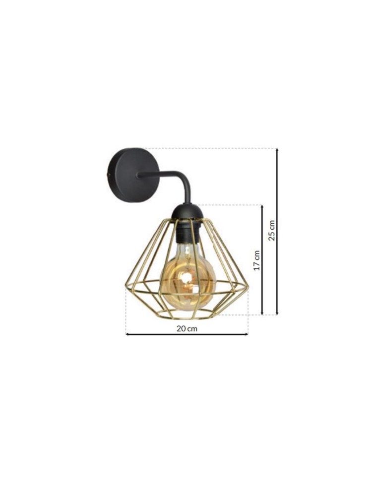 Milagro Kinkiet LUPO BLACK/GOLD 1xE27 MLP6269 Milagro Kinkiet LUPO BLACK/GOLD 1xE27 MLP6269