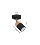 Milagro Kinkiet JOKER BLACK/WOOD 1xGU10 MLP6303 Milagro Kinkiet JOKER BLACK/WOOD 1xGU10 MLP6303