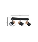 Milagro Lampa sufitowa JOKER BLACK/WOOD 3xGU10 MLP6304 Milagro Lampa sufitowa JOKER BLACK/WOOD 3xGU10 MLP6304