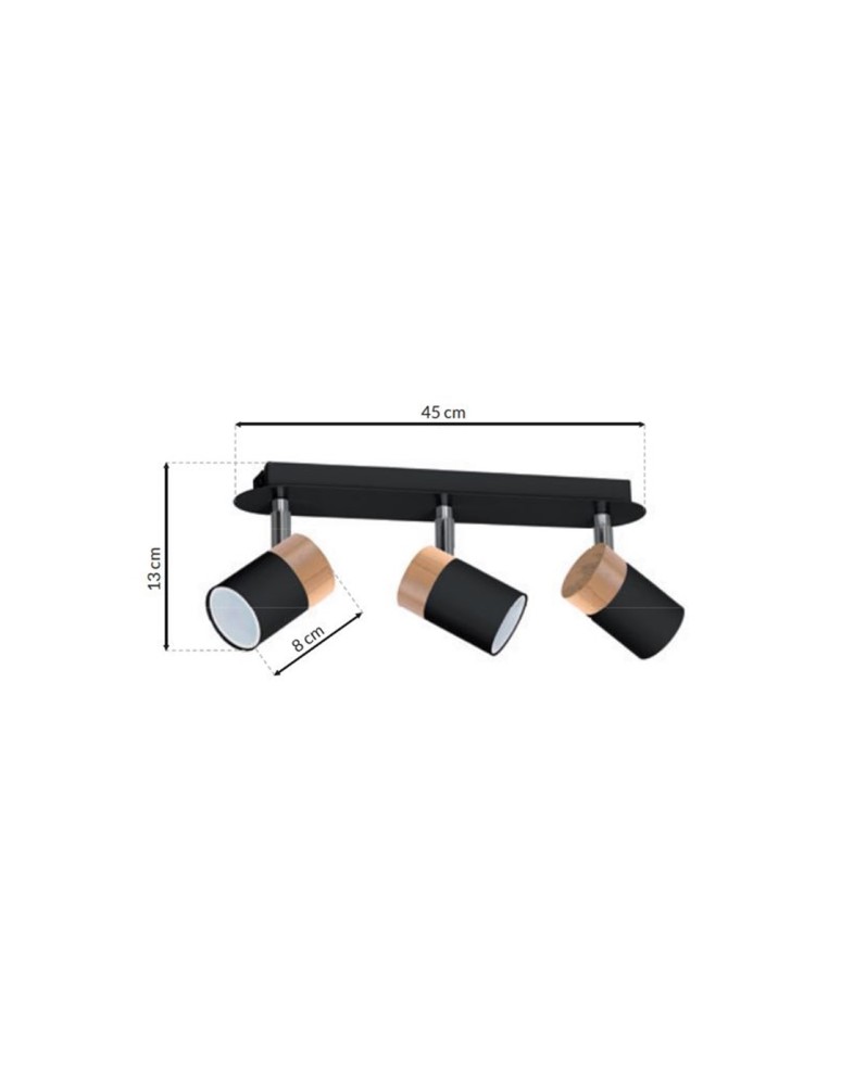 Milagro Lampa sufitowa JOKER BLACK/WOOD 3xGU10 MLP6304 Milagro Lampa sufitowa JOKER BLACK/WOOD 3xGU10 MLP6304