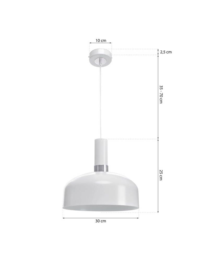 Milagro Lampa wisząca MALMO WHITE/CHROME 1xE27 MLP6202 Milagro Lampa wisząca MALMO WHITE/CHROME 1xE27 MLP6202