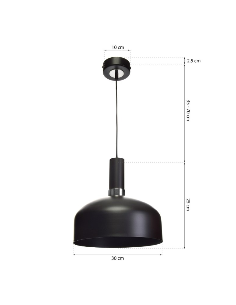 Milagro Lampa wisząca MALMO BLACK/CHROME 1xE27 MLP6203 Milagro Lampa wisząca MALMO BLACK/CHROME 1xE27 MLP6203