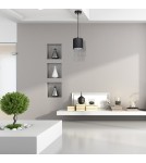 Lampy wiszące - Milagro Lampa wisząca ALMERIA BLACK/SILVER 1xE27 MLP6429 - product 5