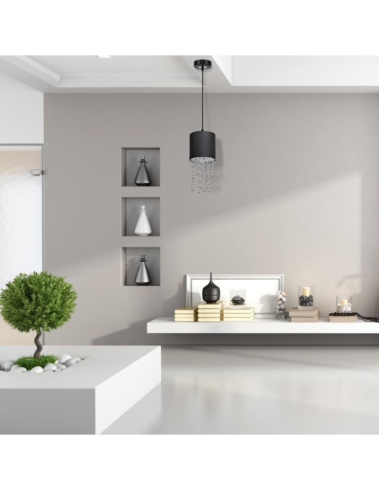 Milagro Lampa wisząca ALMERIA BLACK/SILVER 1xE27 MLP6429