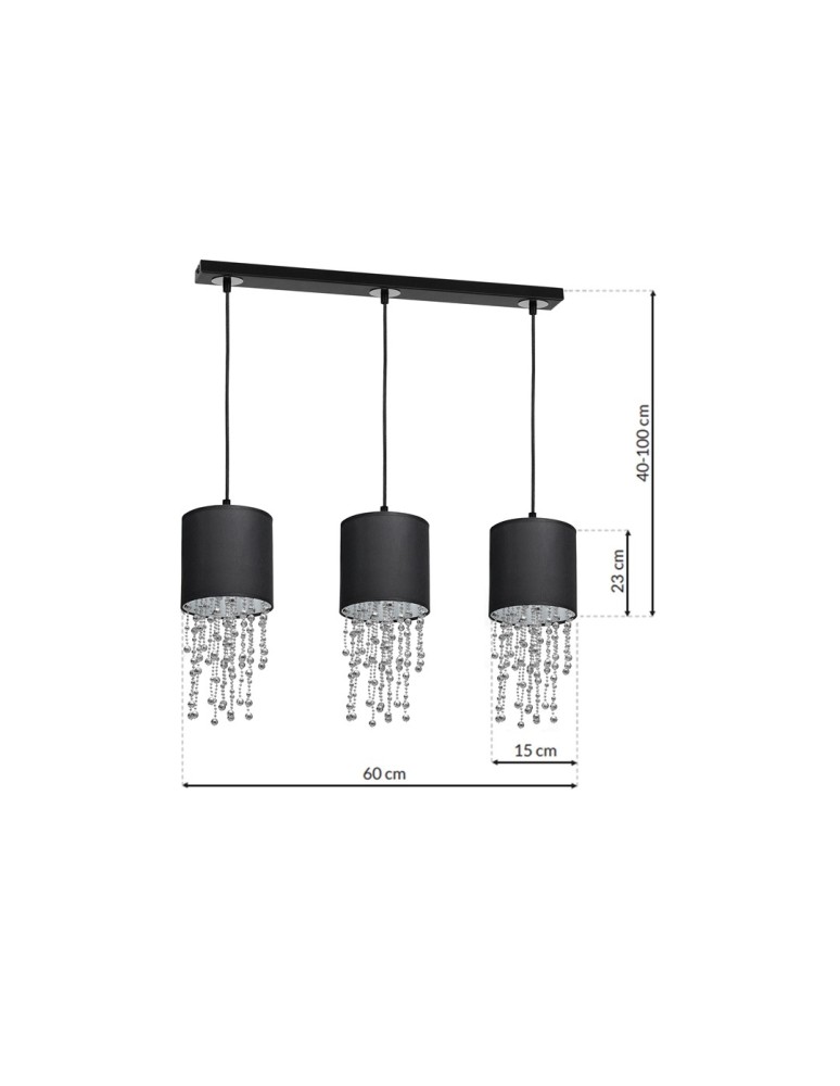 Milagro Lampa wisząca ALMERIA BLACK/CHROME 3xE27 MLP64300 Milagro Lampa wisząca ALMERIA BLACK/CHROME 3xE27 MLP64300