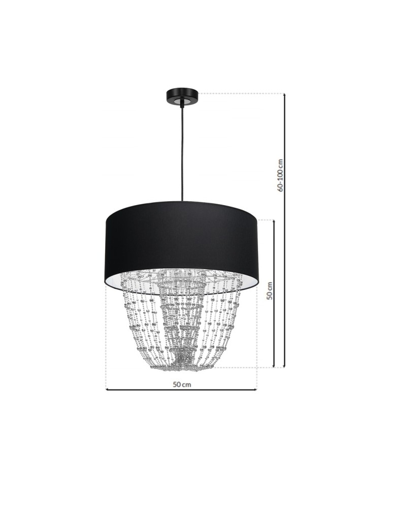Milagro Lampa wisząca ALMERIA BLACK/CHROME 1xE27 MLP6432 Milagro Lampa wisząca ALMERIA BLACK/CHROME 1xE27 MLP6432